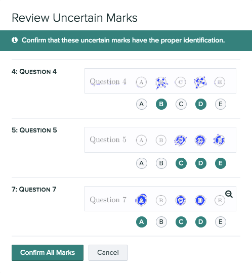 How to review all uncertain marks