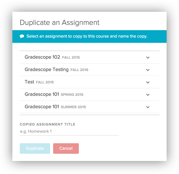 How to duplicate an assignment and add it to the current course