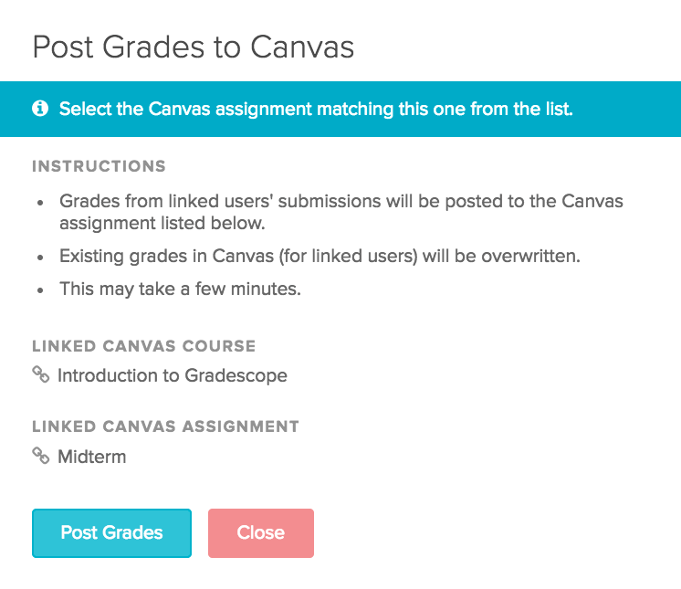 How to export grades to Canvas