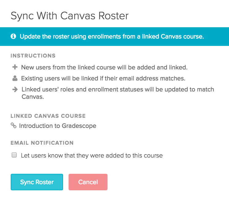 How to sync the roster from a Canvas course