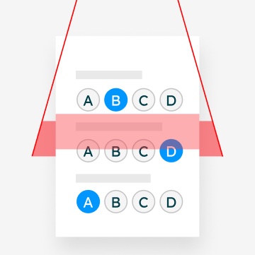 Arbeitsblätter mit Multiple Choice Aufgaben scannen